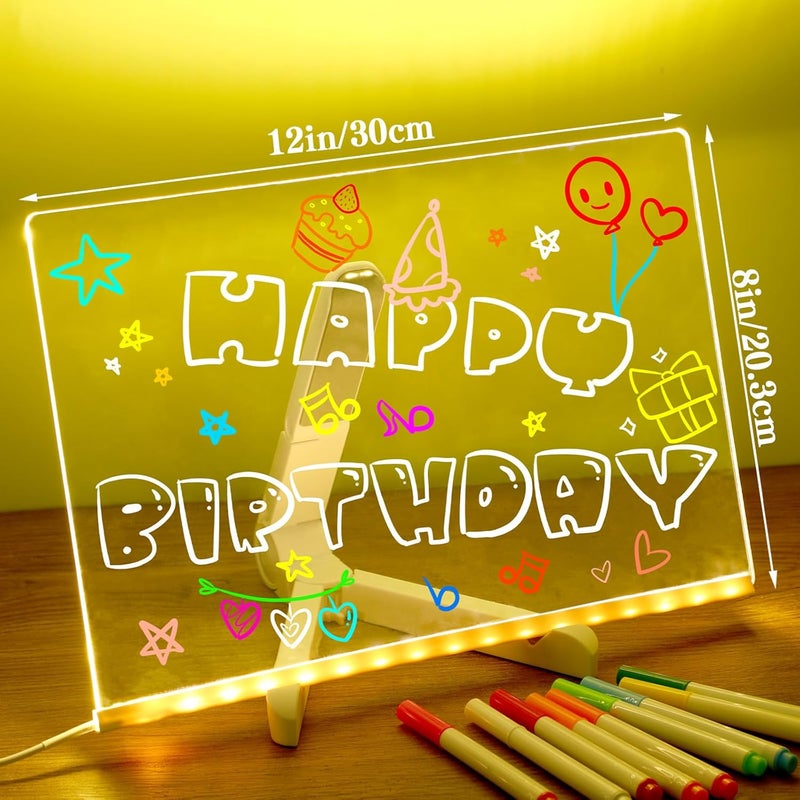 LED Dry Erase Board 30x20cm Scratch-proof Transparent Acrylic - Reusable Angle-adjustable Glow Memo Board for Home Office School Kids Adults - Image 4