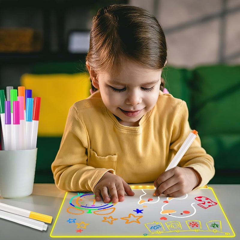 LED Dry Erase Board 30x20cm Scratch-proof Transparent Acrylic - Reusable Angle-adjustable Glow Memo Board for Home Office School Kids Adults - Image 3