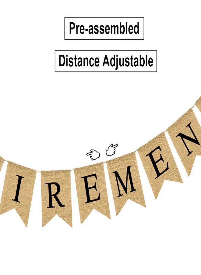 CROWNOS Happy Retirement Banner - Burlap Decorations, Reusable Bunting Garland for Men and Women - Image 4