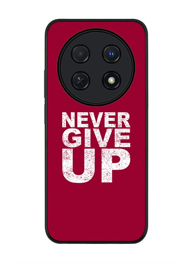 Stylizedd Rugged Black edge case for Huawei nova 12i 4G, Slim fit Soft Case Flexible Rubber Edges Anti Drop TPU Gel Thin Cover -  Never ever give up - Image 1