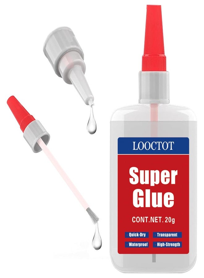 LOOCTOT (2-in-1) Super Glue with Brush Applicator & Nozzle, Mess Free Superglue Brush, Instant Glue for All Purpose and Fast Setting for Projects and Repairs,3000 CPS Clear Cyanoacrylate Glue - Image 1