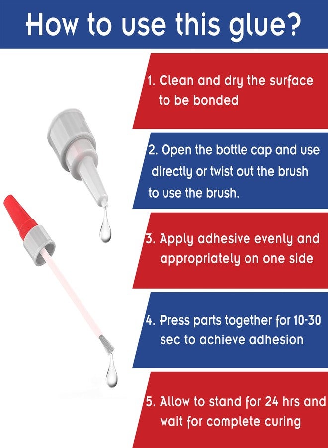 LOOCTOT (2-in-1) Super Glue with Brush Applicator & Nozzle, Mess Free Superglue Brush, Instant Glue for All Purpose and Fast Setting for Projects and Repairs,3000 CPS Clear Cyanoacrylate Glue - Image 3