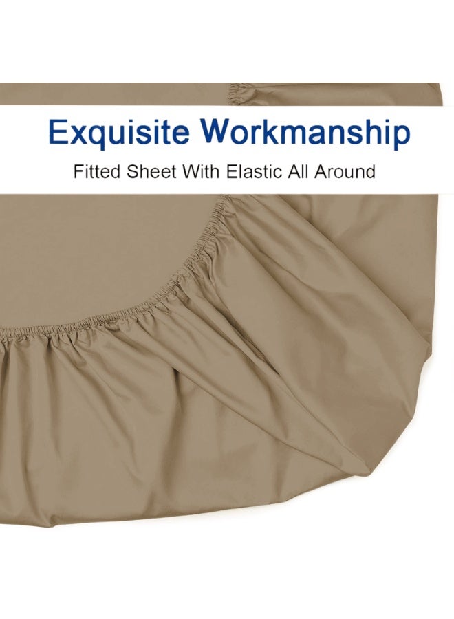 Lavish Touch Cotton Modal Fitted Sheet Taupe 1250 TC Queen (152 x 203 cms) All elastic - Image 3