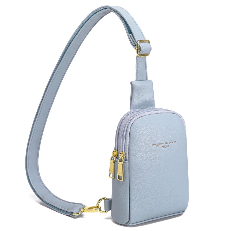 INICAT Travel Small Crossbody Sling Bags Women Vegan Leather Purses Fanny Packs Cross Body Bag Birthday Gifts(blue) - Image 1
