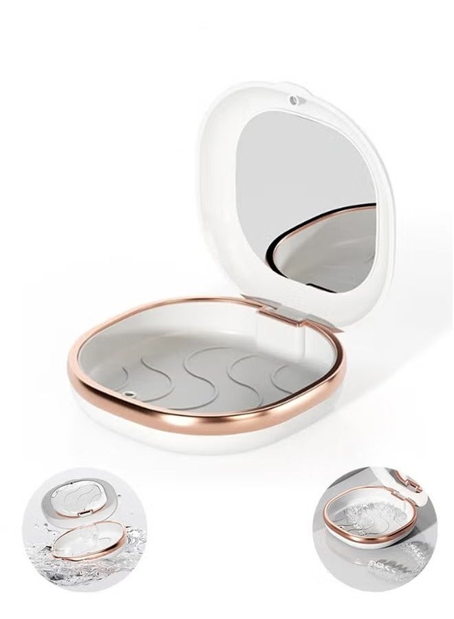 Oral Care Teeth Tooth Invisible Orthodontic Appliance Aligner Retainer Braces Storage Box Organizer Container Case (White with Mirror) - Image 1