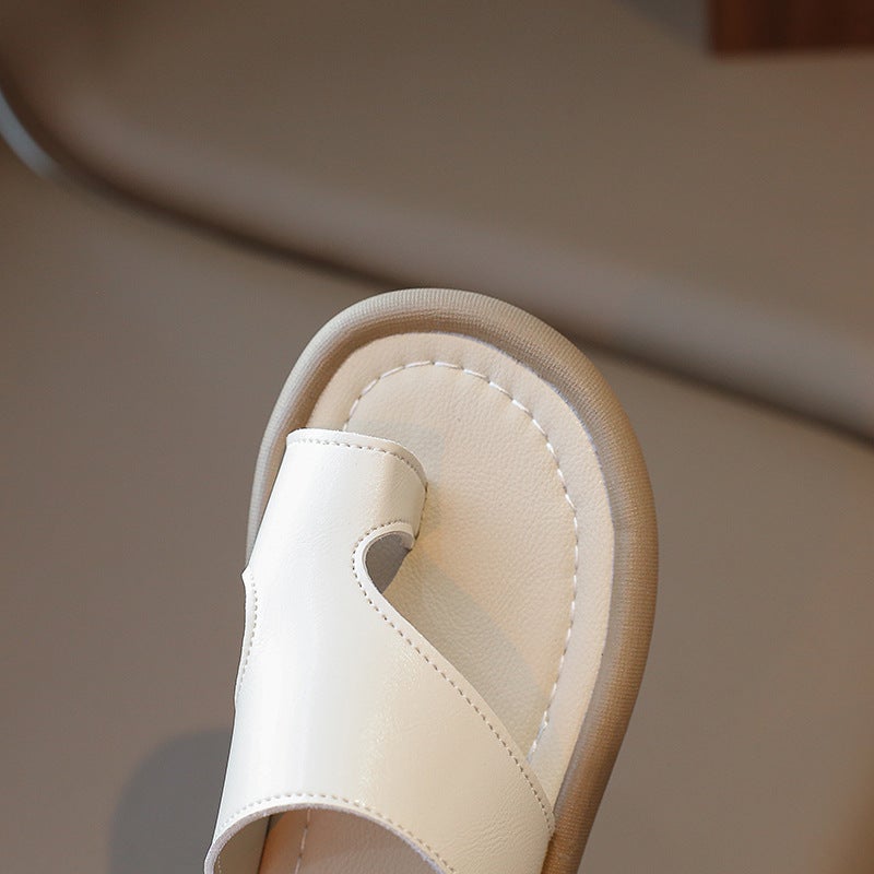 حذاء الأطفال 2026 أطفال فتيات 'أزياء الانزلاق على Sandals مع مستدير إصبع القدم للخارج ارتداء أنيقة الأطفال Sandals - Image 5