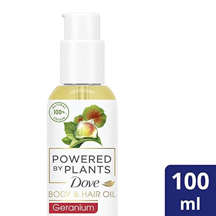 Dove Powered by Plants Body & Hair Oil Geranium mit pflanzenbasierten Wirkstoffen für weiche Haut und gepflegtes Haar, 100 ml - Image 2