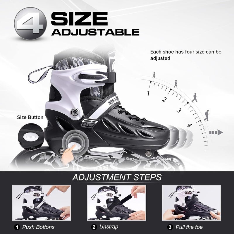 METROLLER Adjustable Inline Skates with Light Up Wheels for Kids and Adults - Image 3