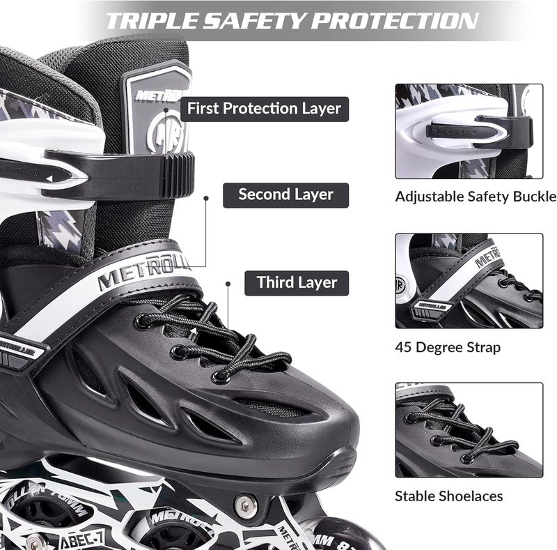 METROLLER Adjustable Inline Skates with Light Up Wheels for Kids and Adults - Image 4