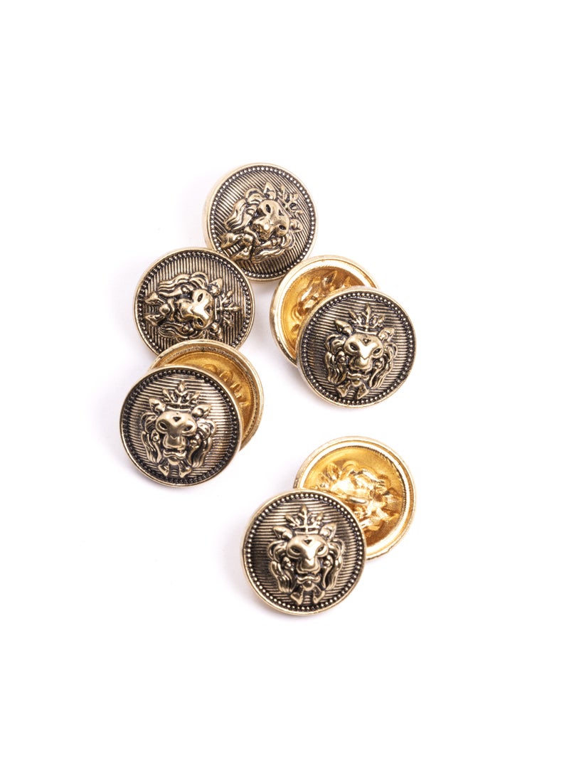 26pcs Lion Design Round Metal Button Set. Sewing metal Button for Dress. (Gold Black Color)  - Image 4