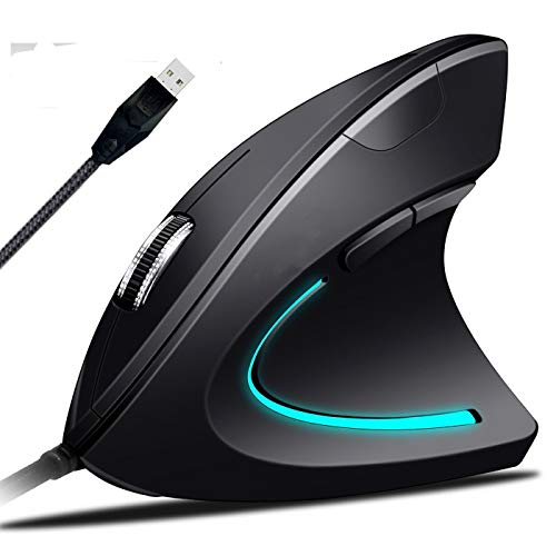 Wolf War Ergonomic Mouse High Precision Optical Vertical Mouse Adjustable DPI 800/1200 / 2400/3200 Wired Computer Mouse - Image 1
