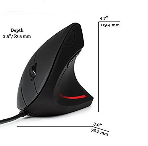 Wolf War Ergonomic Mouse High Precision Optical Vertical Mouse Adjustable DPI 800/1200 / 2400/3200 Wired Computer Mouse - Image 2