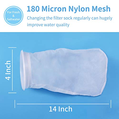 Conie ZCONIEY Filter Socks 180 Micron 4 Inch Opening x 14 Inch Long Aquarium Nylon Filter Bags Felt Filter 3Pack - Image 5