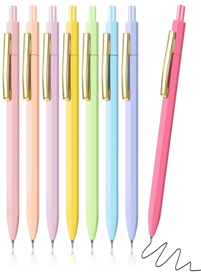 Piochoo Pens Ballpoint,8Pcs Black Ink Retractable Pen,0.7mm Medium Point Cute Pens for Women Nurses School Office Supplies - Image 1