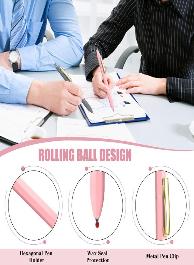 Piochoo Pens Ballpoint,8Pcs Black Ink Retractable Pen,0.7mm Medium Point Cute Pens for Women Nurses School Office Supplies - Image 5