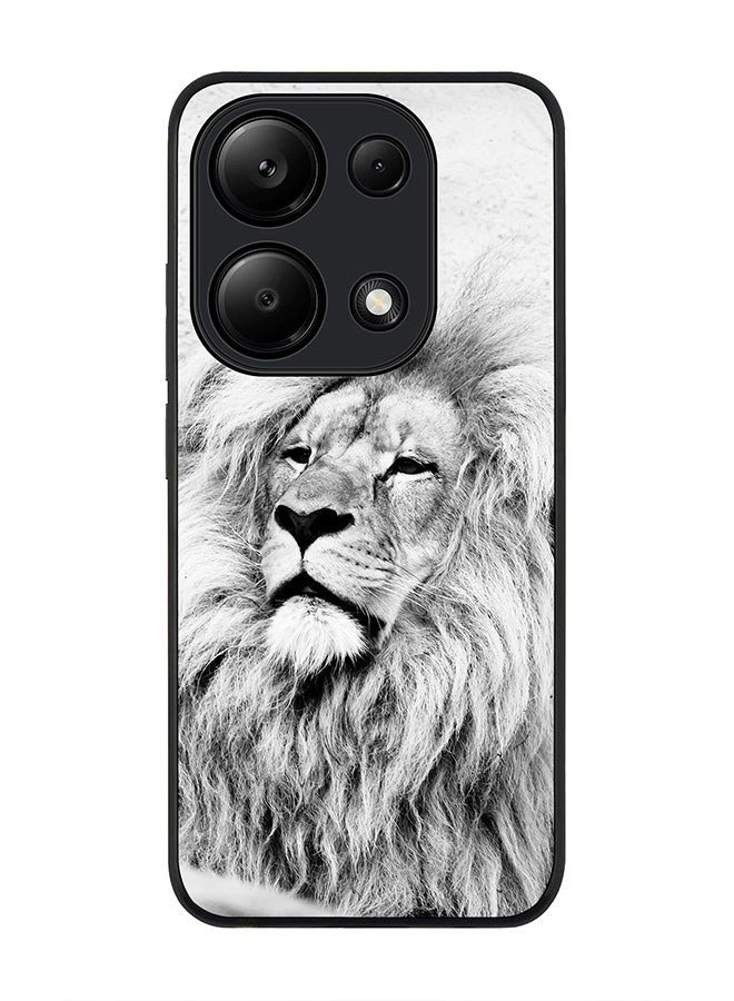 Stylizedd حافظة حواف سوداء متينة لهاتف Xiaomi Redmi Note 13 Pro 4G / Xiaomi Poco M6 Pro 4G، حافظة رفيعة مرنة مضادة للسقوط - وايز ليون - Image 1