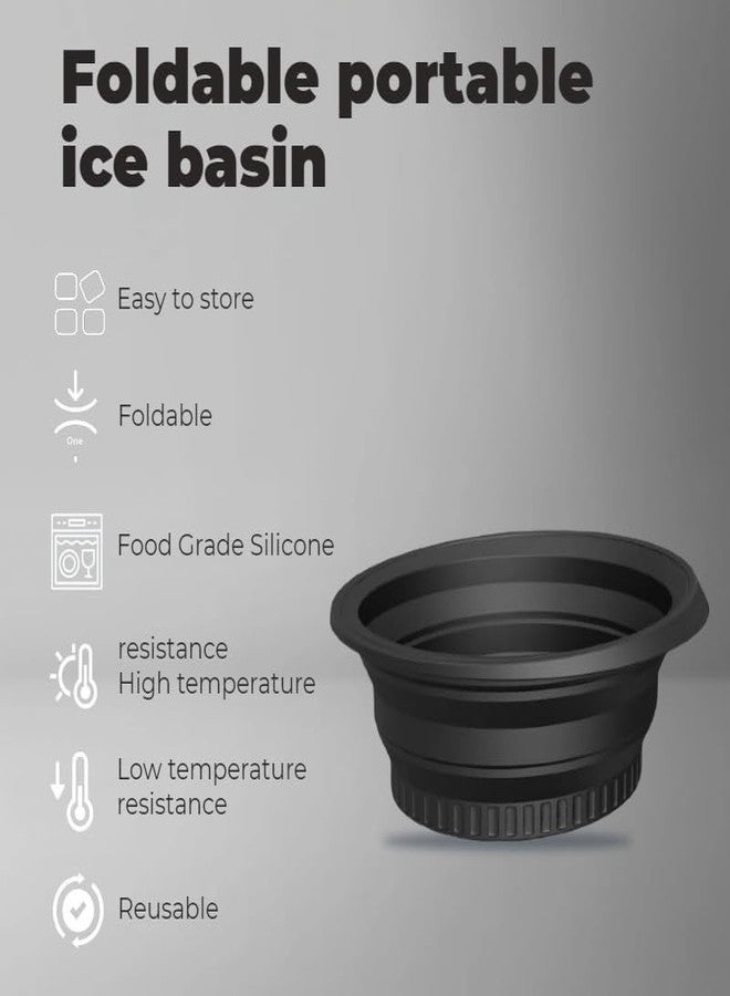 AMIRATE Facial Cold Plunge Bowl kit- Face Bowl for Ice, Portable Foldable Silicone Ice Facial 𝖡owl for Puffiness, Skin Relief & Beauty Care, Includes Reusable Cubes (BLACK) - Image 3
