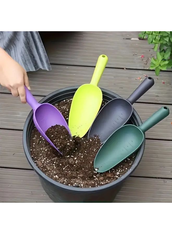 Black Gardening Trowel with Scale Ergonomic Handle Thickened Plastic Soil Shovel - Image 1