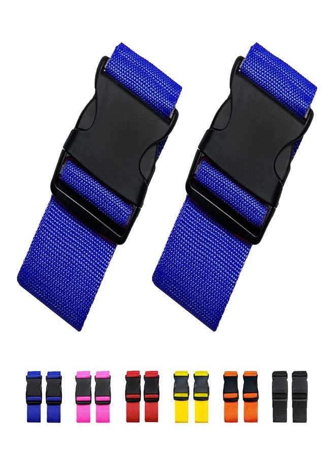 Jcpmcxs 2 Pack Suitcase Straps, Bright Color Adjustable Luggage Belts, TSA Approved (Blue) - Image 1