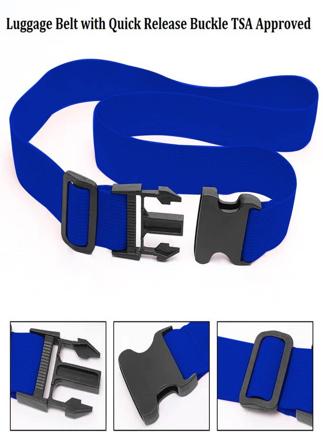 Jcpmcxs 2 Pack Suitcase Straps, Bright Color Adjustable Luggage Belts, TSA Approved (Blue) - Image 3