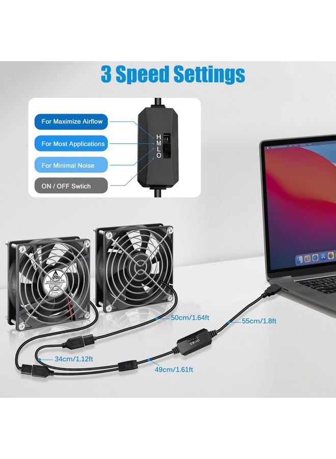 GDSTIME Dc 5V USB 92mm x 92mm x 25mm Brushless Cooling Fan - Image 3