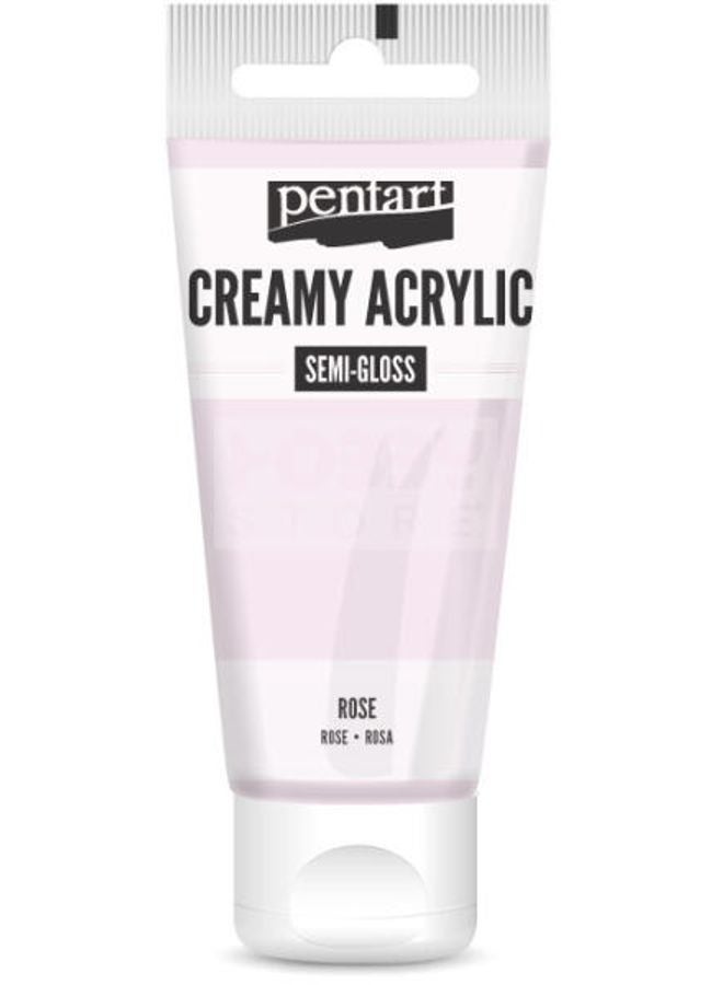 Pentart Creamy Acrylic Paint Semi Gloss 200ml Rose