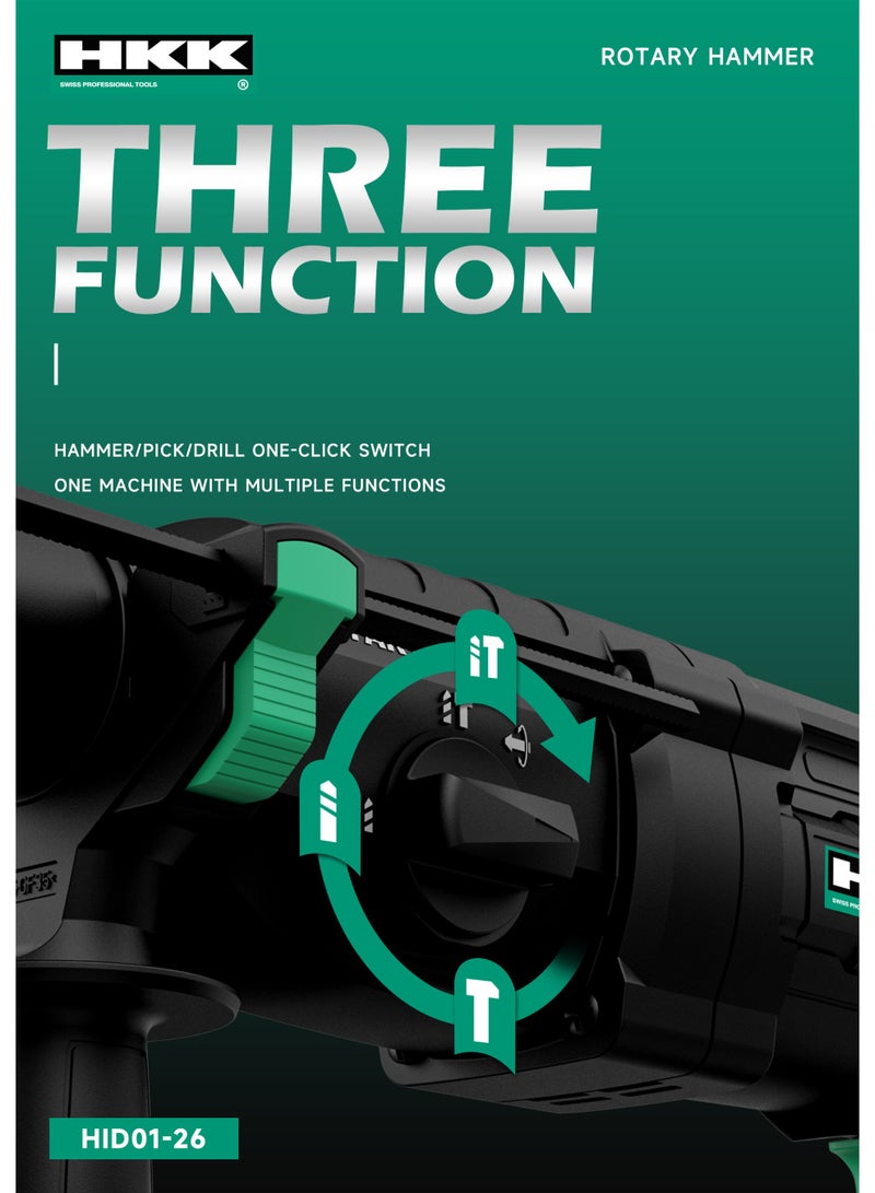 ح ك ك مثقاب مطرقي دوّار قوي 800 واط – أداة كهربائية سلكية بثلاثة أوضاع للحفر في الخرسانة والطوب والمعادن | مطرقة احترافية لأعمال البناء والمنزل - Image 4