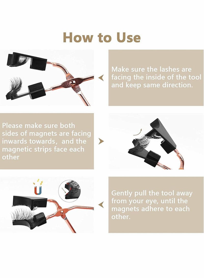 نيبمينينت Dual Magnetic Eyelashes Kit, Glue-free Eyelash Clip Without Eyeliner Needed Light Weight & Easy to Wear, 3D Reusable (2 Pairs) - Image 4