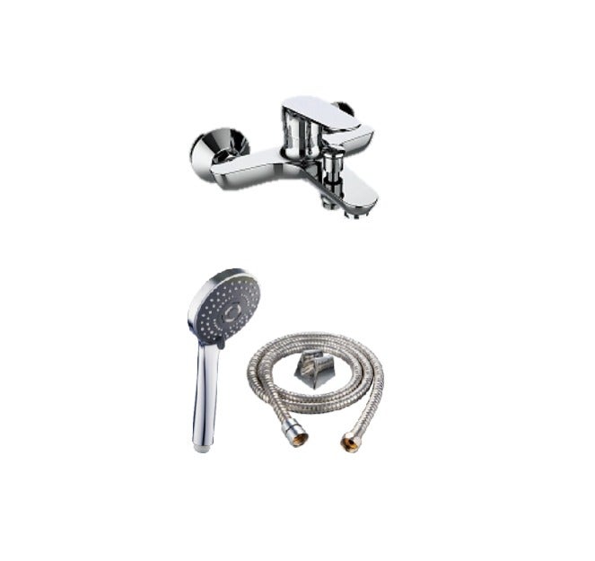 Oceanic Smart Flow Bath Mixer Tap with Hand shower – Chrome Wall Mounted Bathroom Faucet, Hot & Cold Mixer Tap Set
