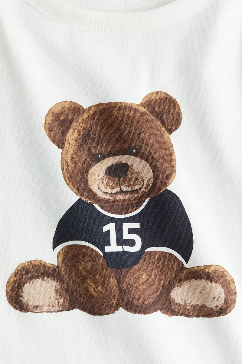 اتش اند ام بلوزة فيست قطنية بطبعة