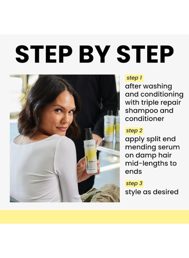 Kenra Triple Repair Split End Mending Serum | Up to 90% Split End Mending with Each Use | Targets & Repairs Weak or Broken Bonds | Split Ends | Damaged Hair | Bond Builder| Sulfate-Free | 6.5 fl. oz. - Image 3