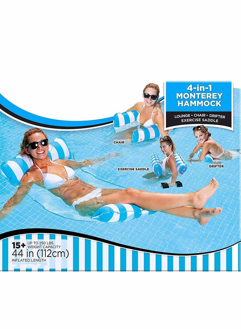 SOLARAE طوف حمام سباحة قابل للنفخ 4 في 1، حمام سباحة متعدد الأغراض (سرج، كرسي استرخاء، أرجوحة، طوف) كرسي حمام سباحة، أرجوحة مائية محمولة - Image 2