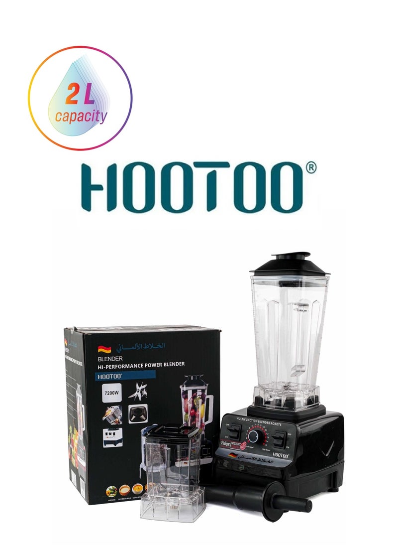 HooToo - A powerful and versatile German technology blender.mixer with a capacity of 2 liters, blender machine with a power of 7200 watts, juicer machine sharp and powerful blades that grind even glass.from HOOTOO. - Image 1