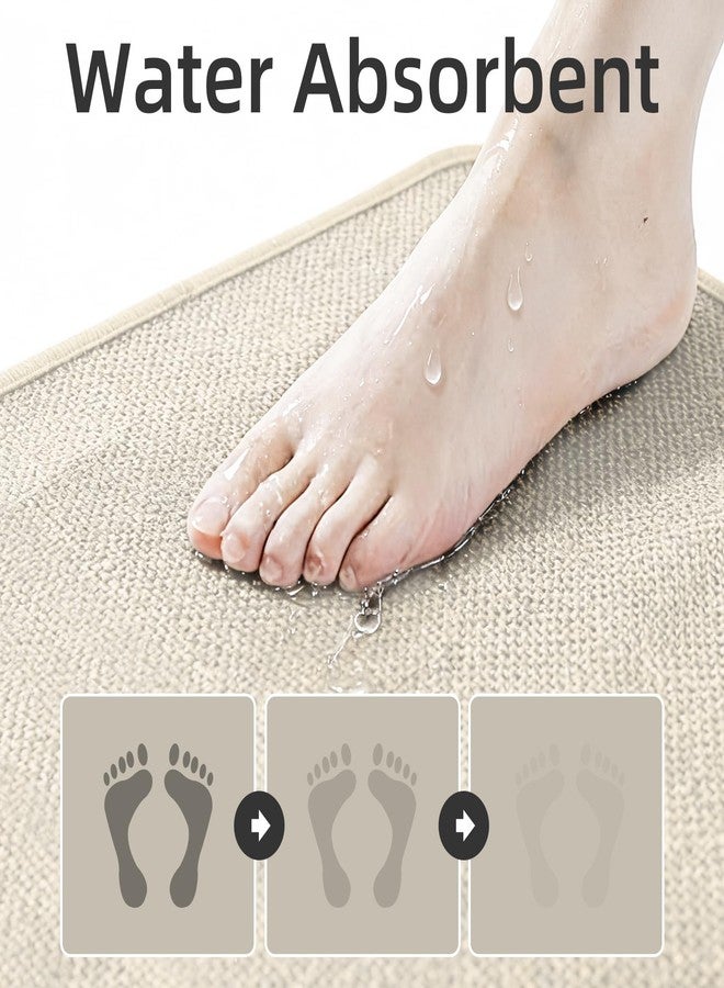 Housego Bathroom Mat Rug 2-Piece Set, Bath Mats Absorbent & Quick-Dry Bath Mat Rubber Backed Non-Slip Floor Mat for Bathroom Kitchen, 17''x24''+17''x47'', Beige, 2PC - Image 5