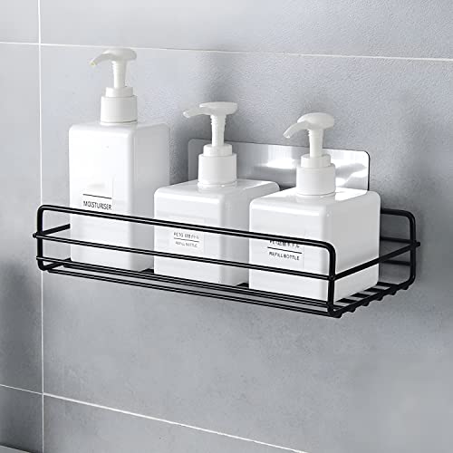 Oblivion Wall Mounted Soap Dish Holder – Self Adhesive Stainless Steel Bathroom Shelf with Magic Sticker, Kitchen Organizer Rack with 1 Shelf & 1 Hook - Image 1