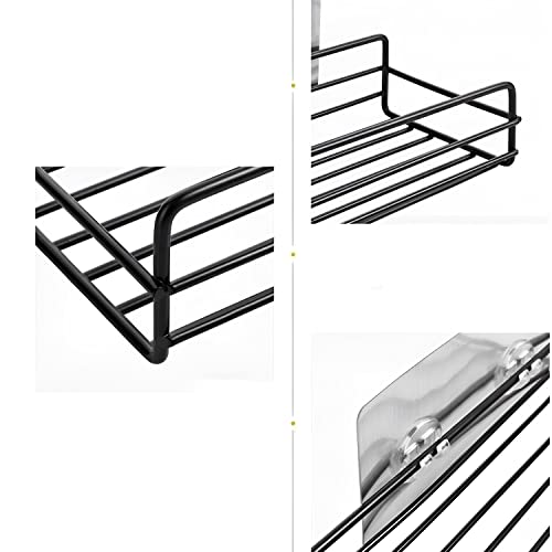 Oblivion Wall Mounted Soap Dish Holder – Self Adhesive Stainless Steel Bathroom Shelf with Magic Sticker, Kitchen Organizer Rack with 1 Shelf & 1 Hook - Image 3