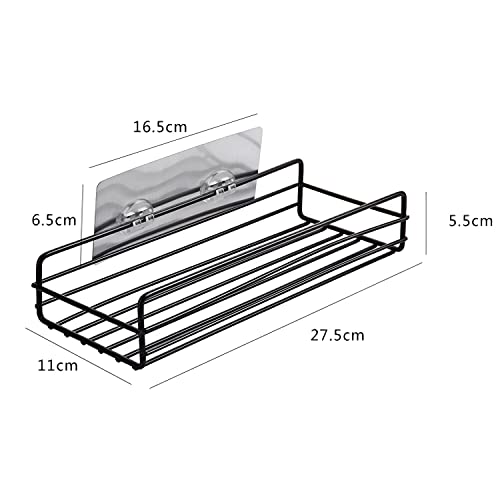 Oblivion Wall Mounted Soap Dish Holder – Self Adhesive Stainless Steel Bathroom Shelf with Magic Sticker, Kitchen Organizer Rack with 1 Shelf & 1 Hook - Image 4