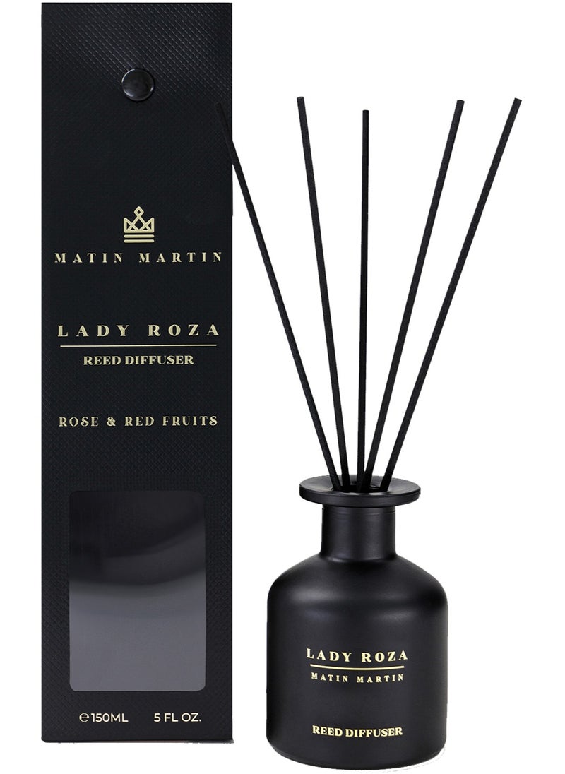 MATIN MARTIN - Rose and Bergamot 150ml Luxury Aromatherapy Reed Diffuser Air Freshener - Lady Roza - Image 1