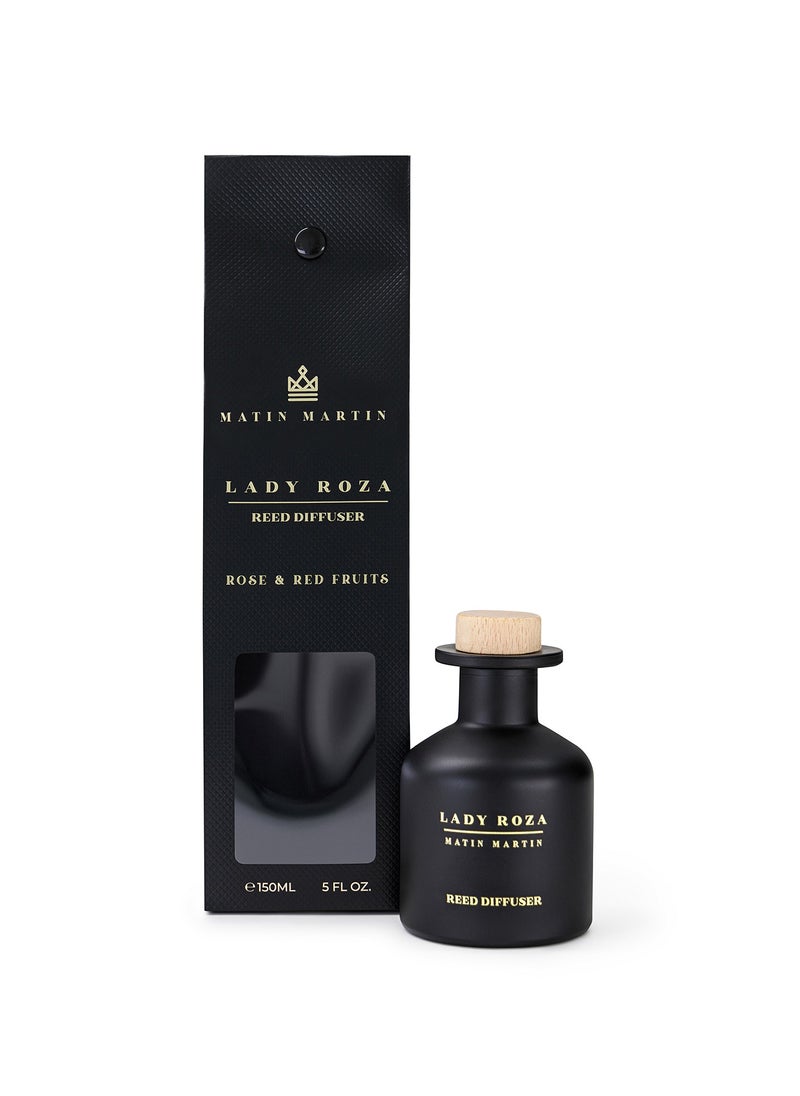 MATIN MARTIN - Rose and Bergamot 150ml Luxury Aromatherapy Reed Diffuser Air Freshener - Lady Roza - Image 1