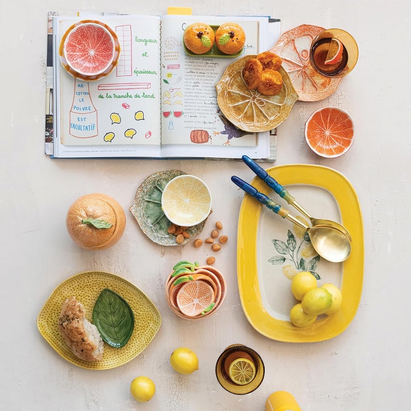 Creative CoOp Stoneware Plate with Lemons Yellow Each One Will Vary - Image 4