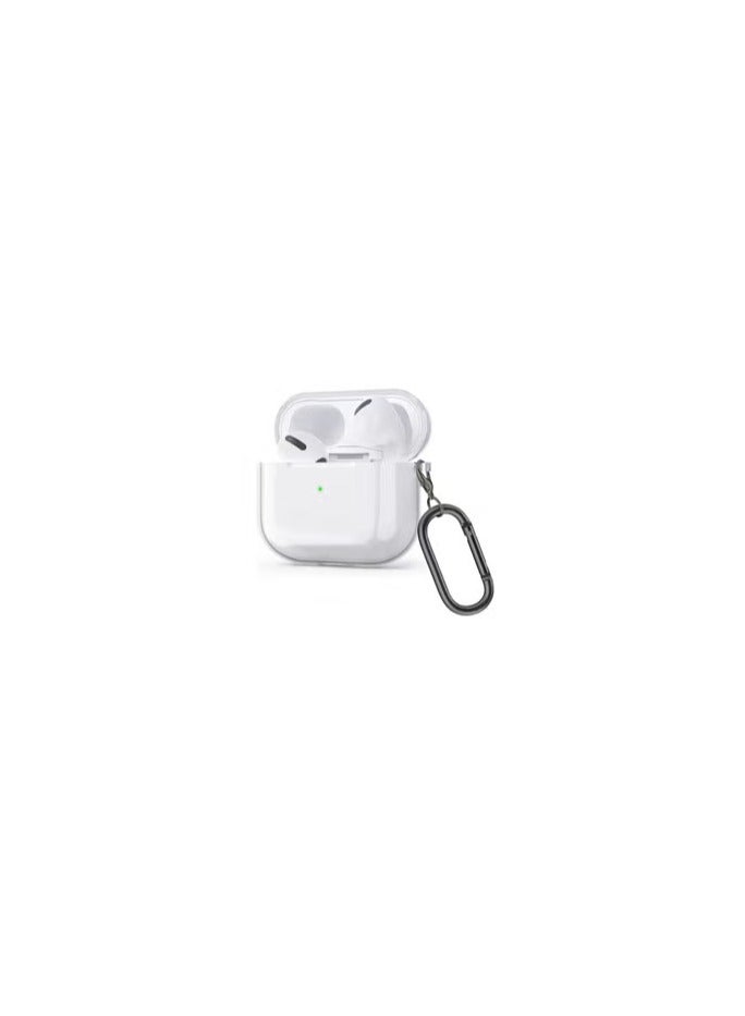 CATANES AirPods 3 Crystal Clear Shockproof Case Transparent Ultra Slim Cover with Keychain Carabiner Compatible with Apple AirPods 3rd Generation Clear - Image 1