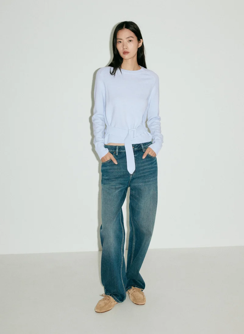 مانجو Belted knit sweater