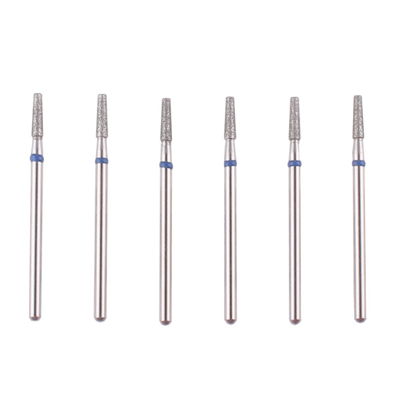 MZCMSL Tapered Barrel Cuticle Drill Bit Set with Case 6pcs Pro Diamond Nail Bits for Nail Prep332 Shank Electirc Nail Tool Medium