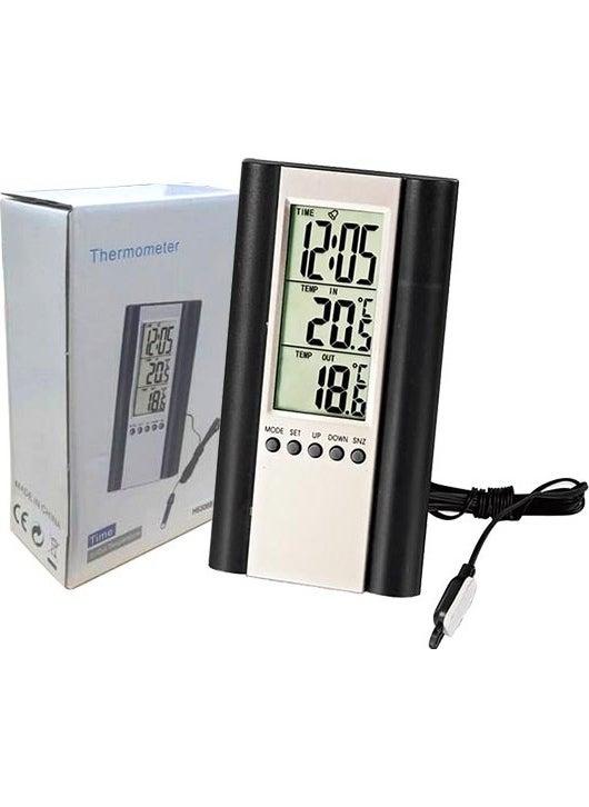 Technic Thermometer H 6308B Temperature Meter*clock*alarm Tt 