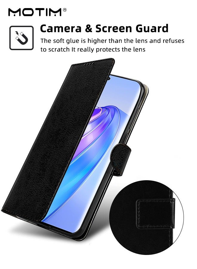 Motim Honor X9b 5G Wallet Case, Leather Honor X9b Case with Folding Bracket Card Insertion, Shockproof Anti-drop Kickstand Card Holder 2 in 1 - Image 4