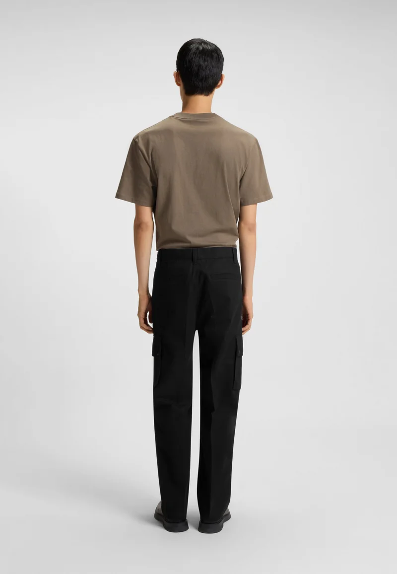 هوجو Slim-fit cargo trousers in mercerised cotton