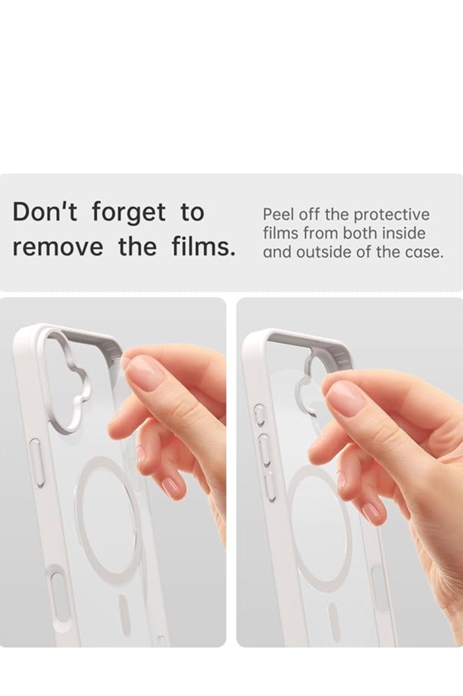 Magnetic Case for iPhone 16 [Shockproof & Slim] Clear Hard Back Cover with high-Grade Protection | Titanium Grey - Image 2