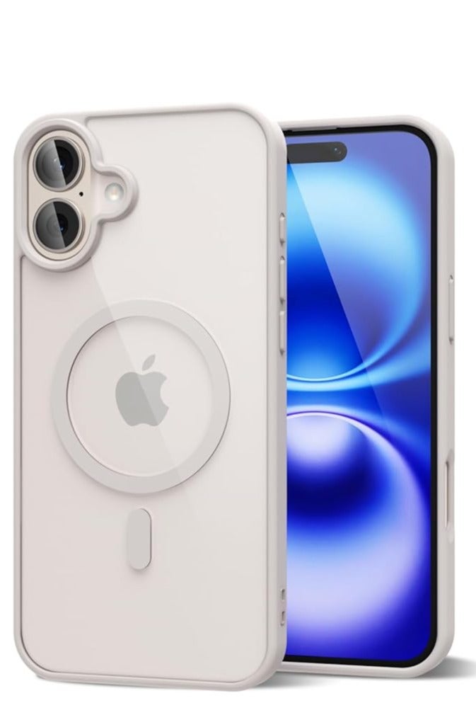 Magnetic Case for iPhone 16 [Shockproof & Slim] Clear Hard Back Cover with high-Grade Protection | Titanium Grey - Image 1