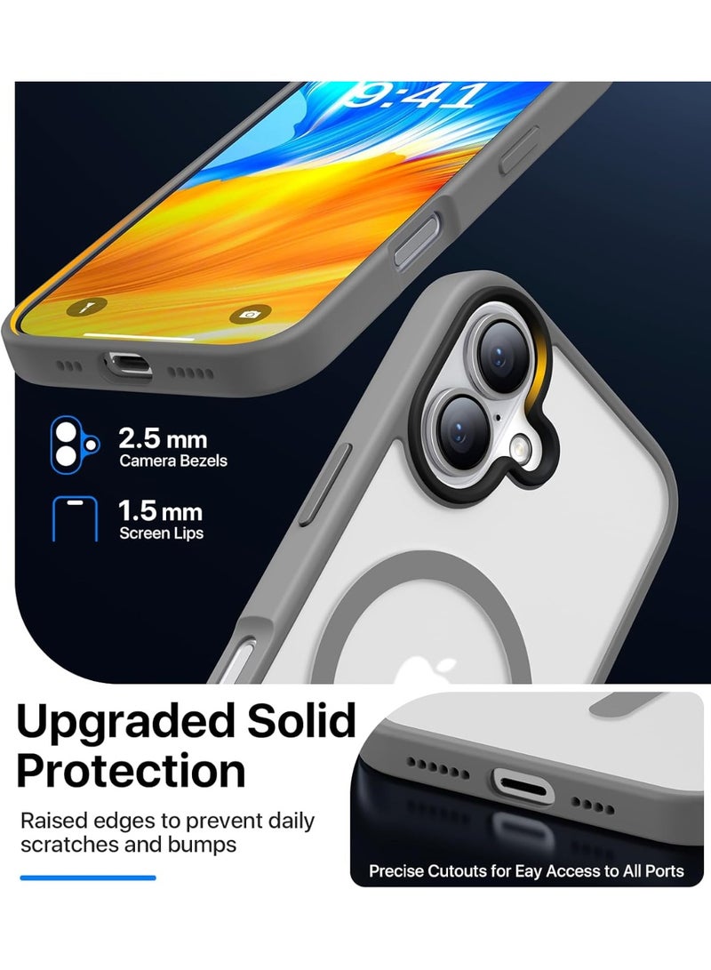 Denx Magnetic Case for iPhone 16 [Shockproof & Slim] Clear Hard Back Cover with high-Grade Protection | Natural Titanium - Image 4