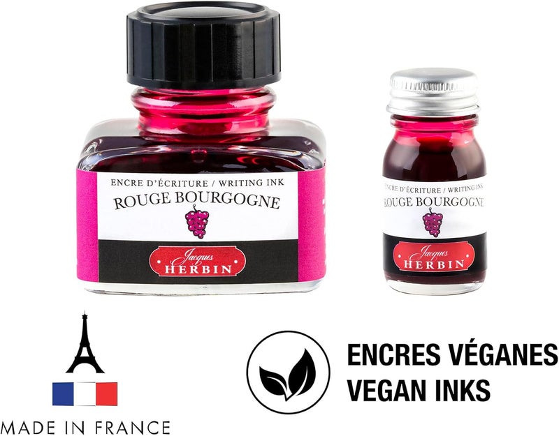 Jacques Herbin Herbin J. Fountain Pen Ink - 10 ml Bottled - Rouge Bourgogne - Image 4